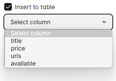 Select column